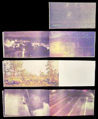 a series of photos of a road and a city
